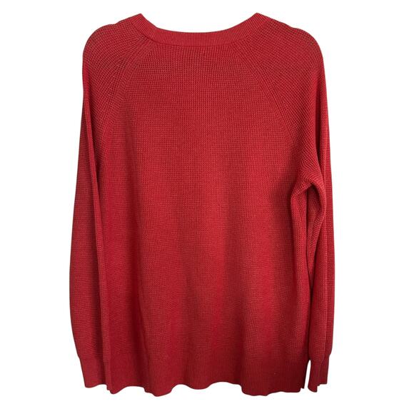 Eddie Bauer Women's Crew Neck Sweater Large Coral Cotton‎ Blend Pullover Top - Picture 3 of 8
